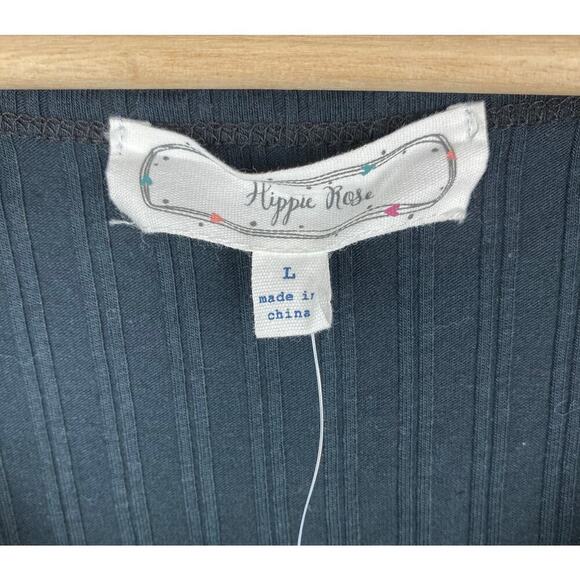 NWT Hippie Rose L Black Short Knit Mini Shift Dress $34.00 - Picture 2 of 7